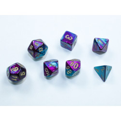 Gemini Mini-hedral Purple-Teal/gold 7-Die Set