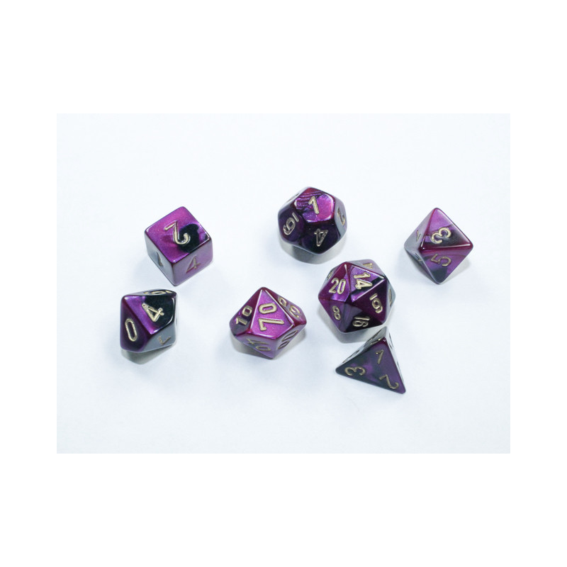 Gemini Mini-hedral Black-Purple/gold 7-Die Set