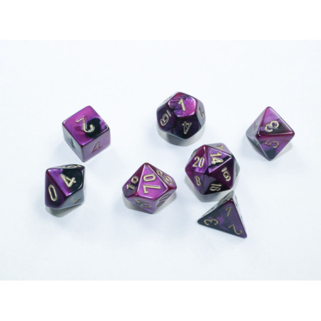 Gemini Mini-hedral Black-Purple/gold 7-Die Set