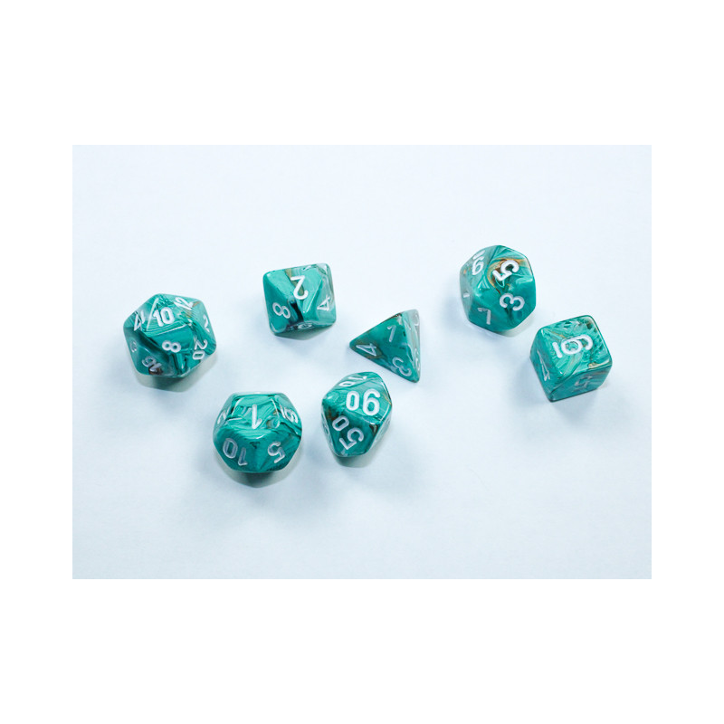 Marble Mini-hedral Oxi-Copper/white 7-Die Set