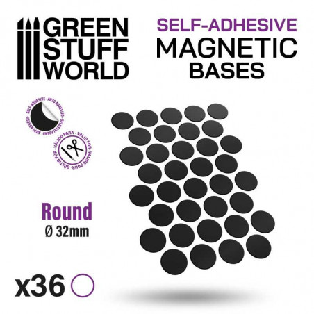 Round Magnetic Sheet Self-Adhesive - 32mm