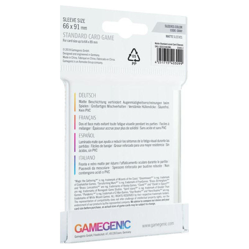 Standard Card Game Matte Sleeves (66x91mm)