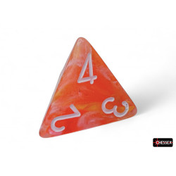 Festive Dahlia/white Luminary Polyhedral 7-Dice Set