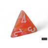 Festive Dahlia/white Luminary Polyhedral 7-Dice Set