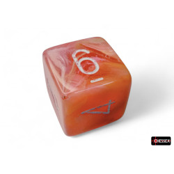 Festive Dahlia/white Luminary Polyhedral 7-Dice Set