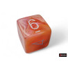 Festive Dahlia/white Luminary Polyhedral 7-Dice Set