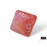 Festive Dahlia/white Luminary Polyhedral 7-Dice Set