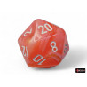 Festive Dahlia/white Luminary Polyhedral 7-Dice Set