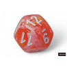Festive Dahlia/white Luminary Polyhedral 7-Dice Set