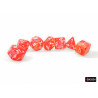 Festive Dahlia/white Luminary Polyhedral 7-Dice Set