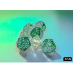 Borealis Kelp/light Green Luminary Polyhedral 7-dice Set