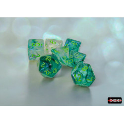 Borealis Kelp/light Green Luminary Polyhedral 7-dice Set