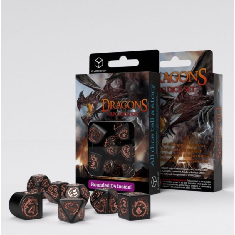 Dragons Modern Dice Set: Obsidian