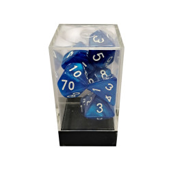 Marble Blue/White Polyhedral 7-Die Set