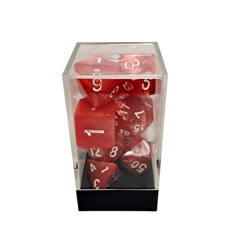 Marble Red/White Polyhedral 7-Die Set