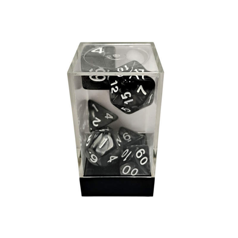 Marble Black/White Polyhedral 7-Die Set