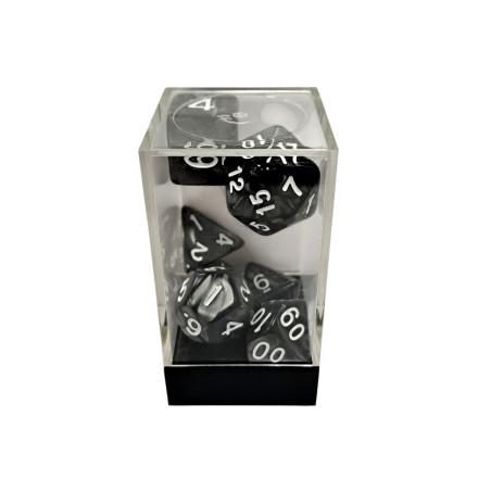 Marble Black/White Polyhedral 7-Die Set