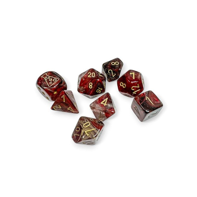 Borealis Cosmos/Gold Polyhedral 7-Die Set (w/ bonus die)