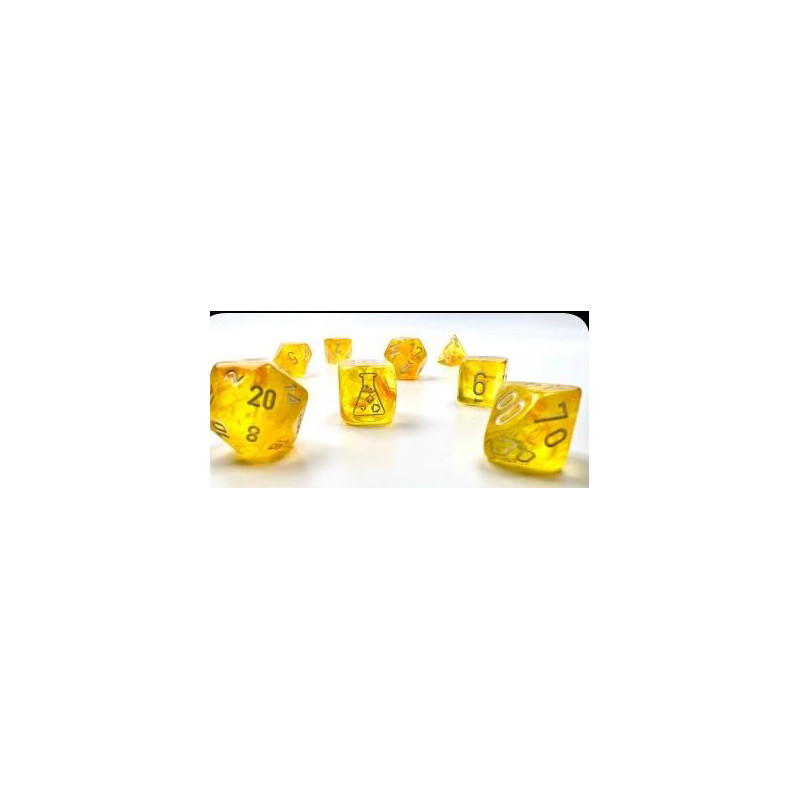 Borealis Luminary Canary/White Polyhedral 7-Die Set