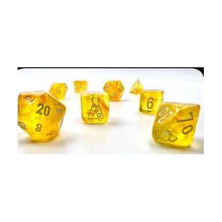Borealis Luminary Canary/White Polyhedral 7-Die Set