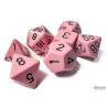 Opaque Pastel Pink/black Polyhedral 7-Dice Set