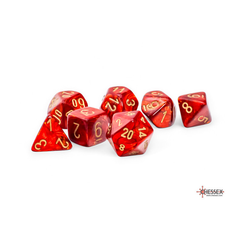 Scarab Mega-hedral Scarlet/gold 7-Die Set