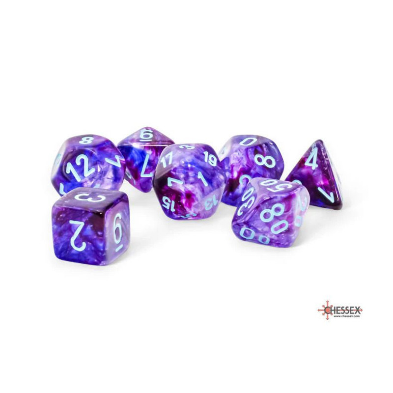 Festive Mega-Hedral Nocturnal/Turquoise Luminary Polyhedral 7-Die Set