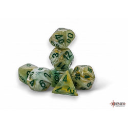 Marble Mega-hedral Green/dark green 7-Die Set