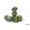 Marble Mega-hedral Green/dark green 7-Die Set