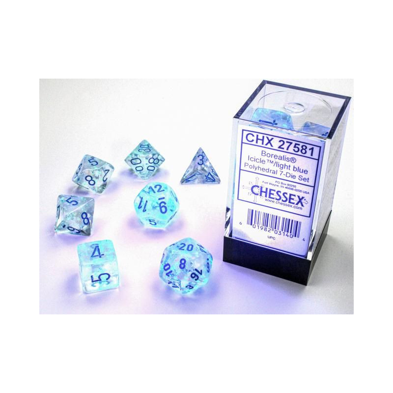 Borealis Luminary Icicle/Light Blue Polyhedral 7-Die Set