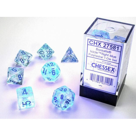 Borealis Luminary Icicle/Light Blue Polyhedral 7-Die Set