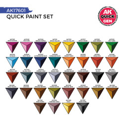 Quick Paint Set - 36 Quick Gen Colors ( +2 Free Brushes)