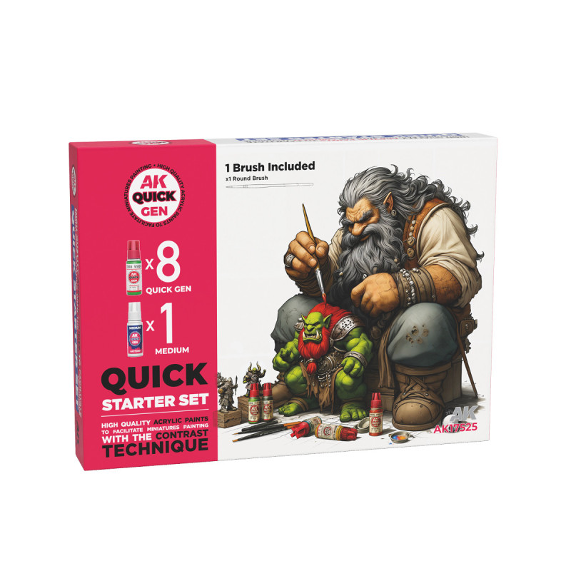 Quick Starter Set ( 8 Quick Gen + 1 Medium +1 Free Brush
